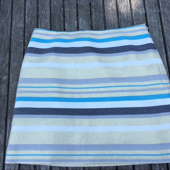 Ann Taylor Loft Gold Lurex Stripe Mini Skirt